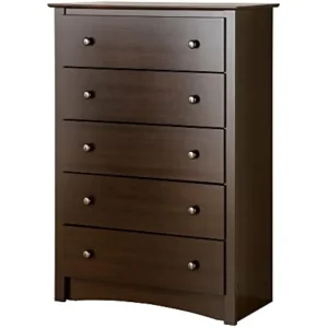 Superior 5-Drawer Chest for Bedroom Espresso Finish