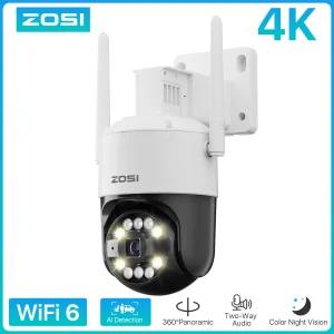 ZOSI C296 5MP/8MP PTZ WiFi Camera Person Vehicle Package, Wireless CCTV Video Surveillance Camera Home Security Protection