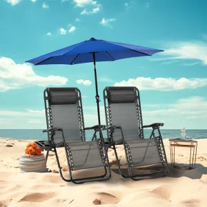 Set of 2 Zero Gravity Outdoor Lounge Chairs