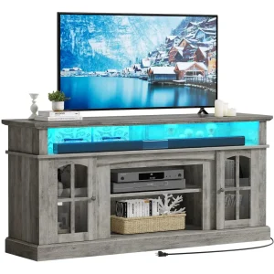 Farmhouse LED Media Console for TVs up to 65''